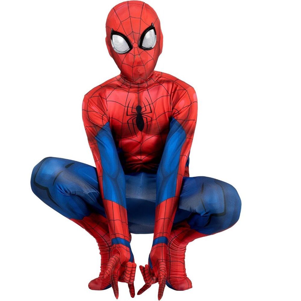 Boys Girls Marvel Spider-Man Zentai Suit Jumpsuit Costume Size Large 10/12 NWT
